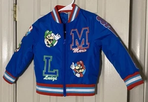 Nintendo Super Mario Bomber Chaqueta Acolchada Mario y Luigi Foot Ball Abrigo Talla 4 - Imagen 1 de 6