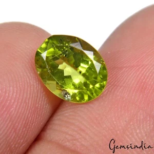 Zertifiziert 1,90 kt natürlicher grüner Peridot ovale Form loser unbeheizter Edelstein - Bild 1 von 6