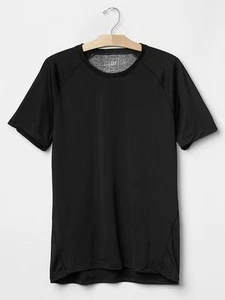 GAP URBAN ACTIVE COLORBLOCK TOP T-SHIRT SIZE LARGE TRUE BLACK NWT - Picture 1 of 2