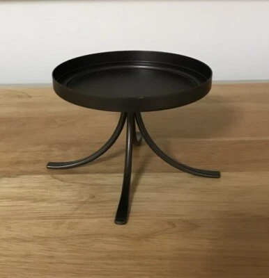 PARTYLITE RÚSTICO MARRÓN PEDESTAL FRASCOS PILARES MANGAS Y MÁS 4 3/4" DIÁMETRO. NUEVO EN Foto 1 de 4