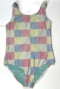 Vineyard Vines Patchwork Whale Logo One Piece Girls Bathing Suit Swimsuit L - Picture 1 of 7