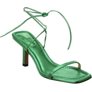 $398 NEW FRAME METALLIC GREEN LEATHER SANDALS 36, 6 - Picture 1 of 13