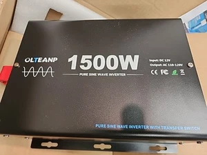 New Upgraded 1500 Watts Pure Sine Wave Inverter, 12V DC to 110V AC Power Inverte - Picture 1 of 4
