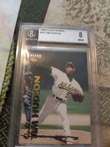 1999 Fleer Tradition Update TIM HUDSON #U6 Card Oakland A's Graded 8 NM-MT - Picture 1 of 3