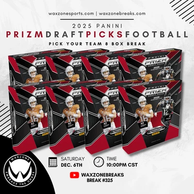 Baylor Bears 2025 PRIZM DRAFT PICKS FOOTBALL 1/2 CASE 8X BOX BREAK #325 - Image 1 of 4