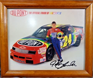 Framed NasCar  Autographed Picture & The  Number 24 Car Jeff Gordon With Out COA - Picture 1 of 7