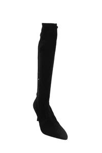 Stuart Weitzman Womens Slip On Stiletto Knee High Boots Black Suede Size 40.5 - Picture 1 of 6