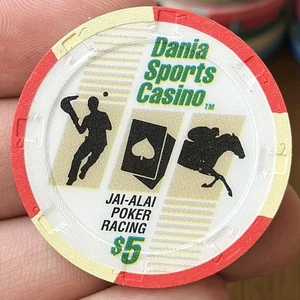 Dania Sports Casino Jai-Alai Poker Racing $5 Chip - Bild 1 von 3