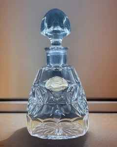 Vintage Art Deco geschliffenes Glas Floral Germany Kristall Parfüm Flakon mit Stopfen schwer - Bild 1 von 15