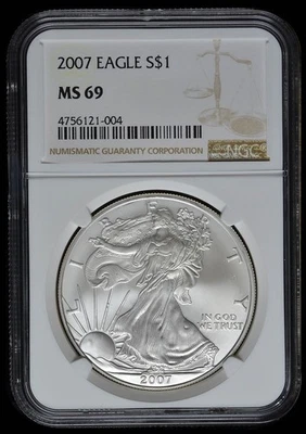 American Silver Eagle 2007, NGC MS 69 Foto 1 de 2