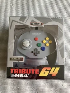 NEW Retro-Bit Tribute 64 Wired Controller Nintendo N64 Port Classic Grey - Picture 1 of 2