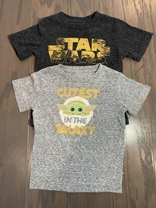 Juego de 2 camisetas 2T Star Wars Baby Yoda gris carbón algodón poliéster - Imagen 1 de 11