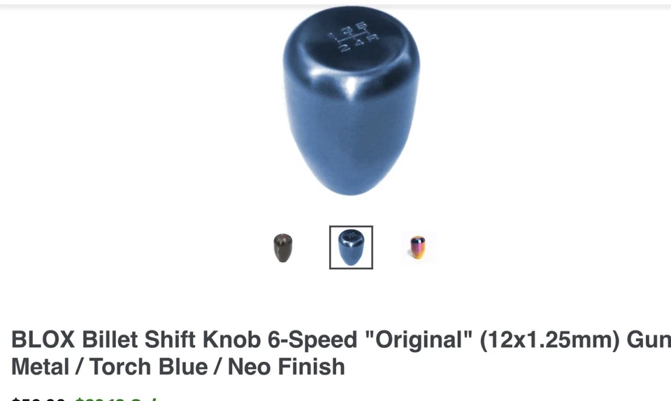 BLOX Racing para perilla de cambio de billet de 6 velocidades - pistola de metal 12x1,25 mm - BXAC-00206-6 Foto 1 de 1