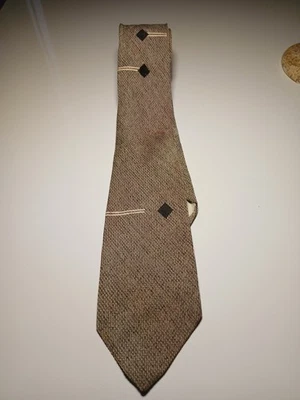 Corbata tejida marrón Haband’s Tytweed vintage años 50 2,75” de ancho mediados de siglo atómica Foto 1 de 4