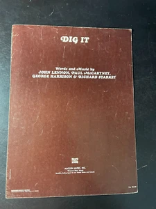 RARE! Sheet Music The Beatles --DIG IT---Lennon McCartney Maclean Music-3837 - Picture 1 of 3