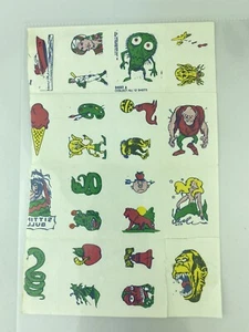 Vintage TOPPS Chewing Gum Sheet Of 24 Tattoos Sheet 6 Of 12 - Picture 1 of 5