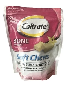 Caltrate Bone Health 600+D3 Vanilla Calcium Soft Chews, 60 CT. 9/23 - Picture 1 of 5