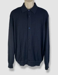 $1050 Brioni Men's Blue Cashmere Button-Front Cardigan Wool Sweater Size 58 - Picture 1 of 4