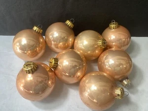 Vintage Krebs Mercury Glass Christmas Ball Ornament W Germany Peach Apricot - Picture 1 of 6