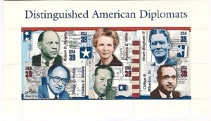 USA PANE SC# 4076a-f DISTINGUISHED AMERICAN DIPLOMATS 39c. PANE OF 6 MNH S.A.  - Picture 1 of 1
