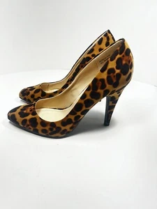 Anne Michelle Cheetah Animal Print Faux Suede High Heels Pointed Toe Sz 7.5 NEW - Picture 1 of 7