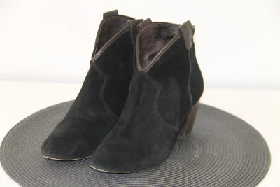 jolies bottines en daim noir ASH  pointure 36 en parfait état - Photo 1/4
