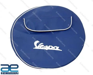 Cubierta de rueda escalonada de repuesto Vespa color azul de 10" pulgadas con bolsillo ECs - Imagen 1 de 4