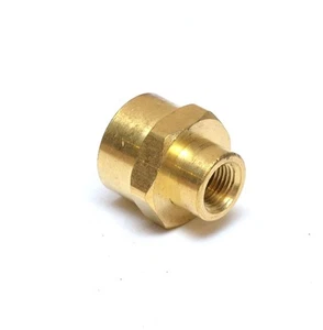 Female Pipe Reducer 3/8" to 1/8" Npt Adapter Coupler Brass Fitting Water Oil Gas - Picture 1 of 7