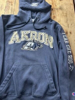 Champion Akron Zips "Fear the Roo" Hoodie blue Sweatshirt Size S small kangaroos - Image 1 of 4
