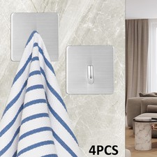 4pcs Hook, Adhesive Stainless Steel Hooks, Heavy duty hook  Hanging Hangers
