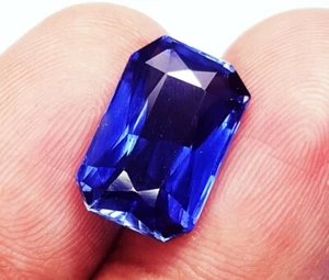 Piedras preciosas sueltas de tanzanita azul natural corte príncipe de 7,60 quilates certificadas - Imagen 1 de 6