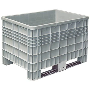 Palettenbox mit Außenrippen und 2 Kufen, LxBxH 1170 x 800 x 800 mm - Bild 1 von 3