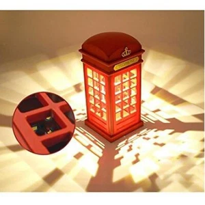 USB /Battery Power London Telephone Booth Night Light Bedside LED Table Lamp - Picture 1 of 2