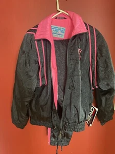 Head Sportswear Track Suit Women's Sz “S” 2 Piece Jacket & Pants,Black& Pink,New - Picture 1 of 19