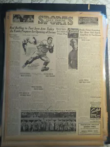 Baseball Team Photo Newspaper NY YANKEES CHAMPIONS MEET REDS IN WORLD SERIES - Picture 1 of 2
