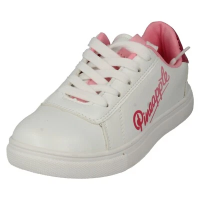 Niña Pineapple Cordones Blanco y Rosa Zapatillas: H2653 - Imagen 1 de 4