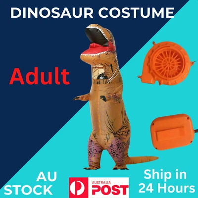 T-Rex Blow Inflatable Dinosaur Costume Adult Jurassic World Park Trex - image 1 of 4