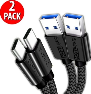 2 Pack Fast Charging Cord Type C Cable USB-C For Samsung Galaxy A10E A20 A50 - Picture 1 of 17
