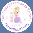 Personalised Unicorn Princess Blond Hair Gloss Birthday Party Bag Stickers