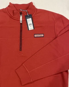 NWT Men’s Vineyard Vines 1/2 Zip Collegiate Shep Shirt | Crimson | Size Medium - Picture 1 of 7