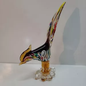 FAGIANO vintage MURANO in vetro soffiato colorato brillante dall'Italia - alto 13,25" - Foto 1 di 15