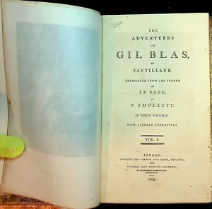 Le Sage, T Smollett / The Adventures of Gil Blas of Santillane 3 vols 1802 - Picture 1 of 6