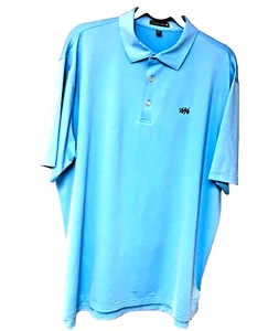Peter Millar Summer Comfort Sky Blue Polo Golf Shirt Men's XL Dad Grandpa - Picture 1 of 4