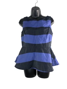 Banana Republic Womens Petite Size 8 Sleeveless Striped Peplum Top - Picture 1 of 6