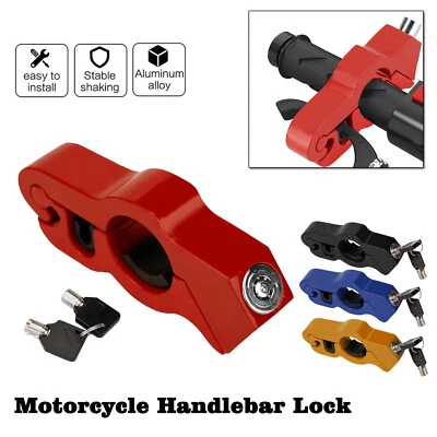 Heavy Duty Motorcycle Anti-Theft Brake Grip Lock For Motorbikes Scooters ATV - Image 1 of 4