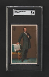 Incredible 1890 Hachette Cours ABRAHAM LINCOLN #21 ~~ SGC 5 EX ~ Pop 1 ~ LOOK! - Picture 1 of 2