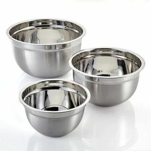 Stainless Steel MIXING BOWL Small Medium Large Deep Dish Metal Salad Serving - Picture 1 of 45