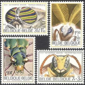 Belgium 1971 Wasp/Fly/Moth/Beetle/Insects/Beetles/Moths/Nature 4v set (n32284) - Picture 1 of 1