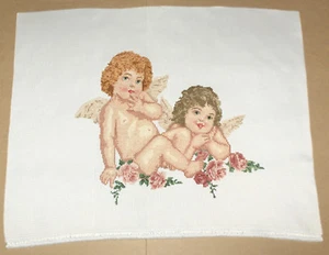 Ángeles y Rosas "Victoriana Querubines y Flores" Grande TERMINADO Diseño Punto de Cruz - Imagen 1 de 2