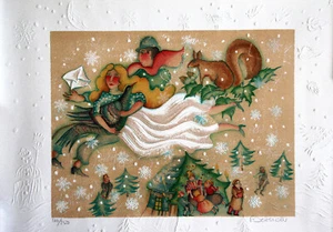FRANCOISE DEBERDT "Suite Noël 3", Lithografie handsigniert 140/250 40 x 60 cm - Bild 1 von 3